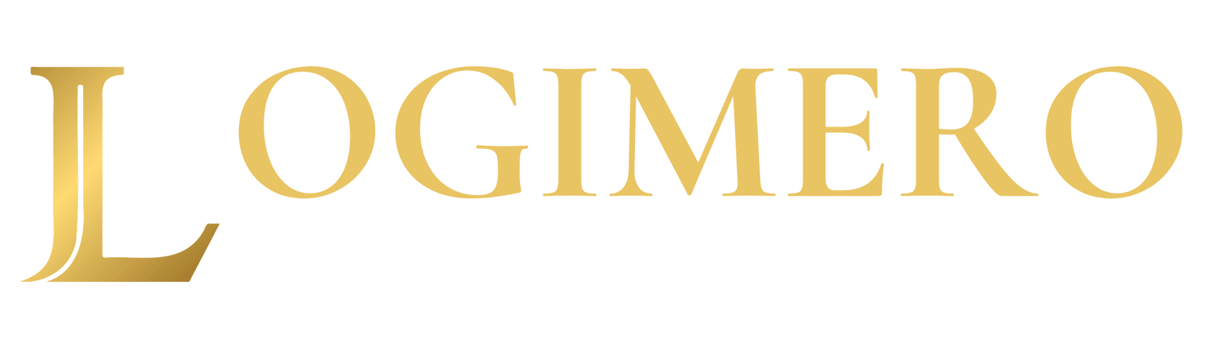 Logimero logo in gold for a quiet media house about ancient wisdom, Stoic reflection, inner clarity, and calm strength.